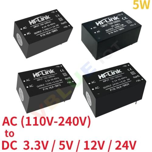 HLK-5M05 HLK-5M03 5W AC-DC 220V to 24V/12V/5V/3.3V Buck Step Down Power Supply Module Converter Universal Smart Home Switch