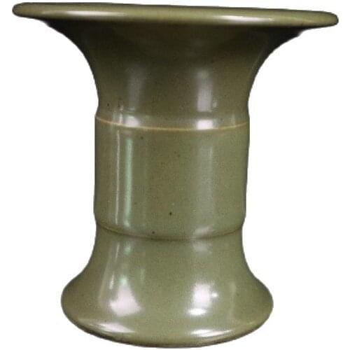 Chinese Old Porcelain Goblet With Tea Powder Glaze