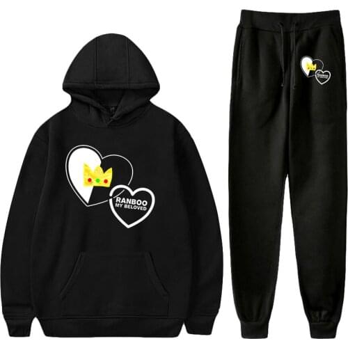 Ranboo Two Piece Set Women Men Long Sleeve Hoodies+Jogger Pants Fashion Hot Sale Casual Streetwear Clothes