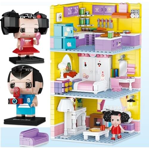 Creative Cute Anime Building Block Ddung Family Princess House Bricks Friend Toys Birthday Gift For Girls