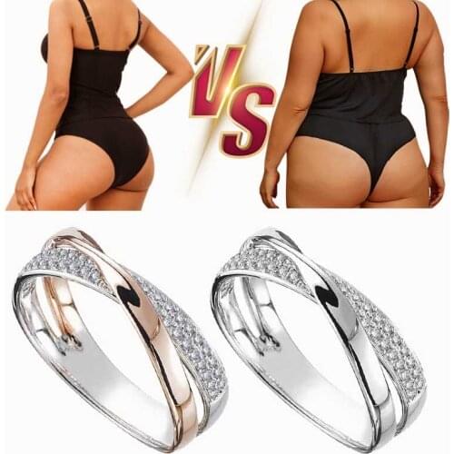 Fashion Crystal Ring Gold and Silver Weight Loss Magnetic Therapy Rings Weight Loss Products Slimming Health Jewelry