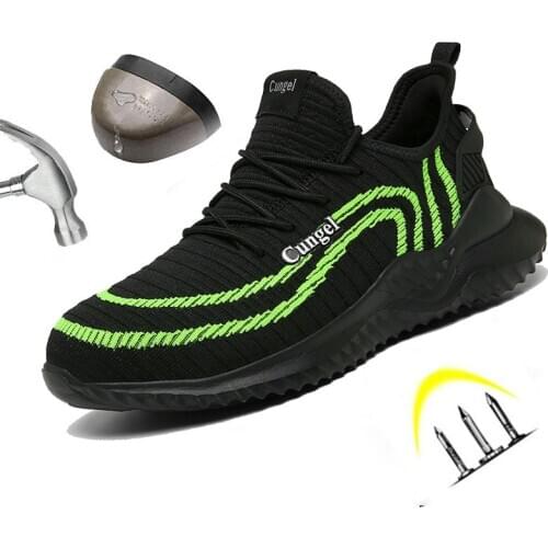 Safety Shoes Men Breathable Mesh Steel Toe Anti Smashing Puncture-resistant Indestructible Work Boots Footwear Zapatos Hombre