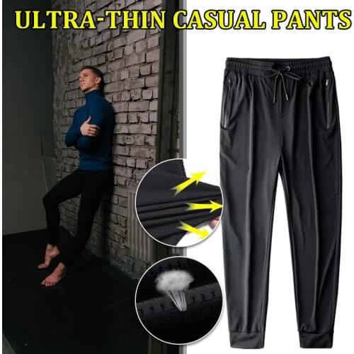 Mens Jogger Sweatpants Zipper Pockets Breathable Running Gym Workout Athletic Mesh Pants Drawstring Design LL@17