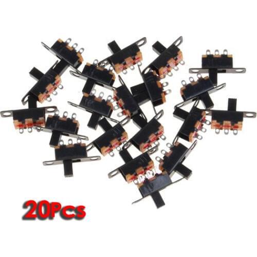 MYLB-20pcs 5V 0.3 A Mini Size Black SPDT Slide Switch for Small DIY Power Electronic Projects