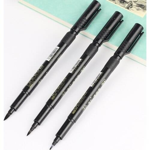 3pcs S M L Size Chinese Calligraphy Pen Writing Brush Can Add Ink Painting Drawing Signature Pen Marker School Office Stationery