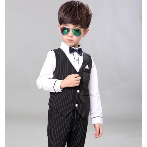 New Children Suit Baby Boys Suits Kids Boy Blazer Boys Formal Suit For Weddings Boys Clothes Set Vest + Pants 2pcs 4-12Y