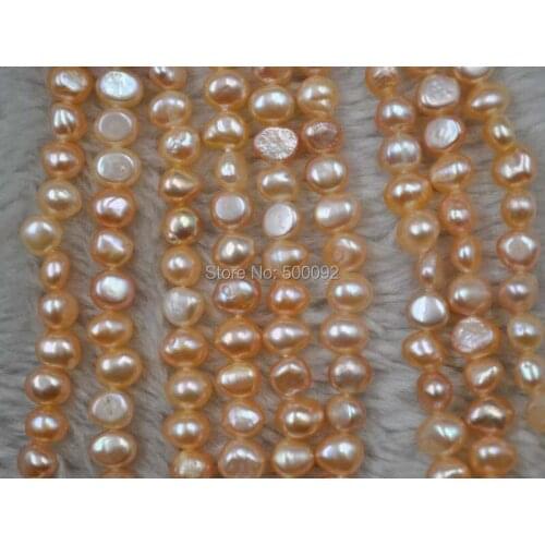 Wholesale 10 strands 6*7-8mm natural pink freshwater pearl strands