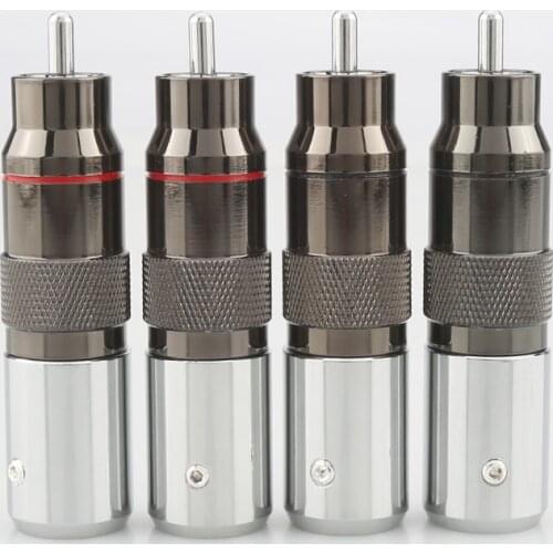 4pcs Hi-End HiFi Rhodium plated unsolder RCA terminal HIFI DIY Brass Plating Rhodium Audio Video Connectors TV Tuner RCA