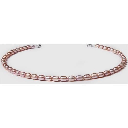 Natural Pearl Necklaces Purple Purple Freshwater Genuine Pearls Beaded Chockers Elegant Collar Wedding Chain Jewelry Women Gift