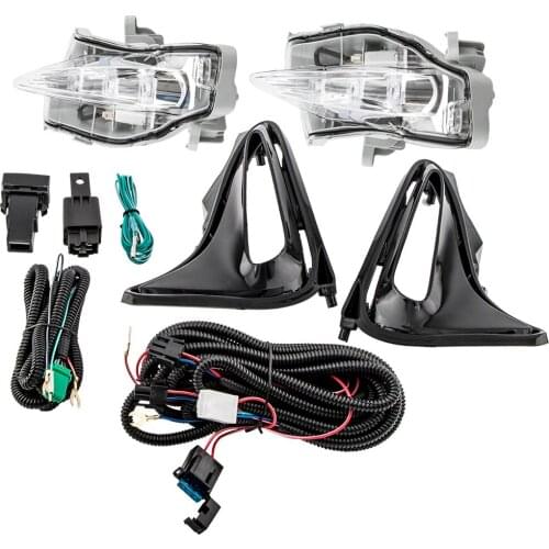 Pair LED Fog Light Lamps For Toyota Corolla CE L LE XLE 2017-2019 Switch Bezel