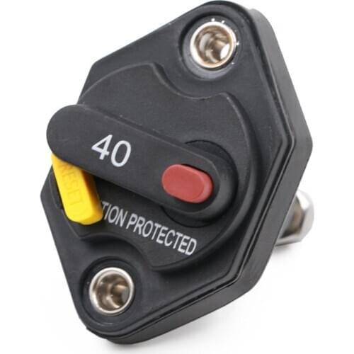 12-32V Circuit Breaker Trolling Motor Car Marine Boat Stereo Audio Inline Inverter Waterproof with Manual Reset Switch Fuse 40A