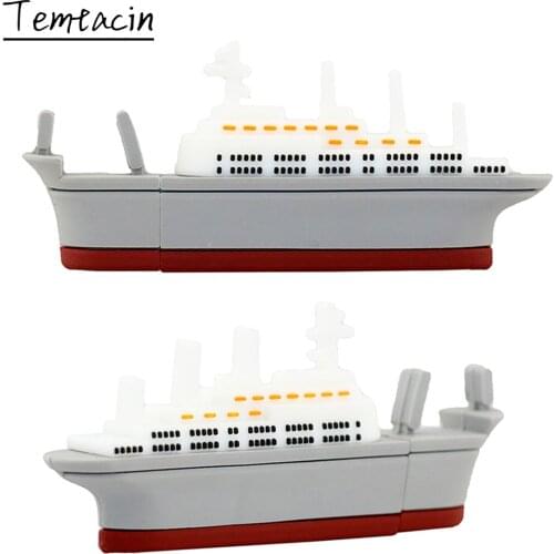Cartoon Steamship USB Flash Drive Ship Model Pen Drive 16GB 32GB 64GB Boat Pen Drive 256GB Pendrive 128GB USB Memory Stick Disk