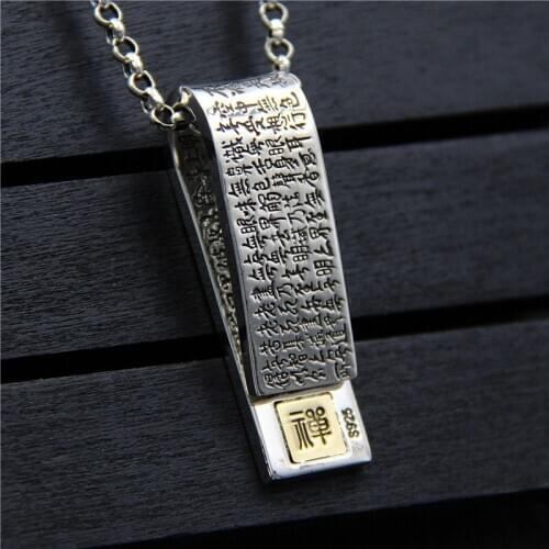 Silverware S925 Sterling Silver Heart Pendant Men Women Necklace Pendant Retro Thai Silver Jewelry Gift