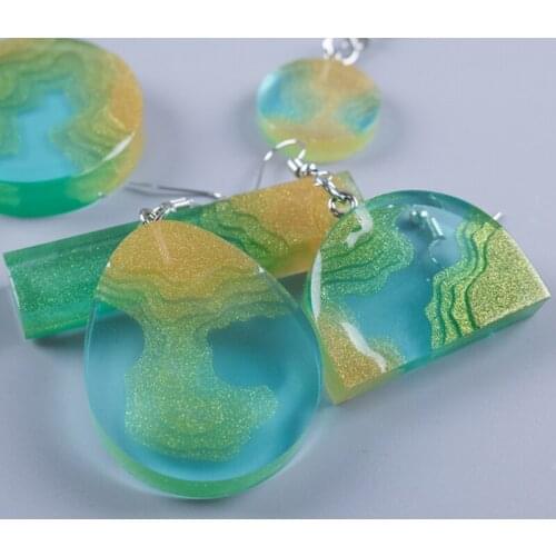 Earring Beach Landscape Crystal Epoxy Resin Mold Nature Coastline Island Pendant Silicone Mould DIY Crafts Chic Jewelry Making