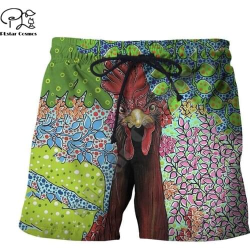 PLstar Cosmos Beautiful Chickens Farming Mens Shorts Cool Fashional Summer Casual Shorts Harajuku 3D Printed Loose Beach C18