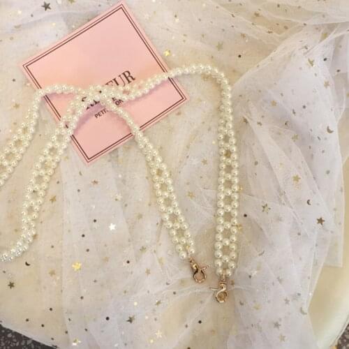 Fashion Pearl Bag Strap Belt Replacement Luxurious Crystal Straps for Crossbody Bag Accessories Beaded Shoulder Strap for Bags