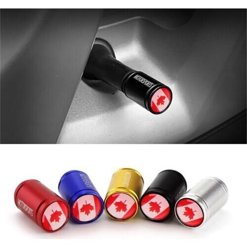 Pcs/lot Universal Motorcycle Bicycle Truck Car Tire Wheel Valve Caps Canada Flag Tyre Air Valve Stem Dust Caps Auto Accessories