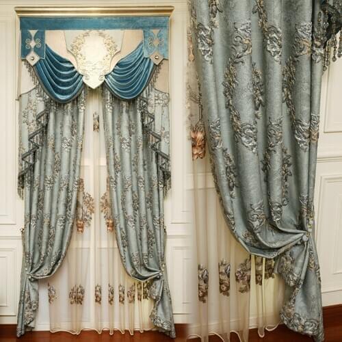 European blackout curtain for Bedroom bedroom study villa Window Curtains for Living Room Elegant Drapes European Curtains