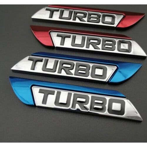 1 Pair Car 3D Emblem Badge Sticker Car Turbo Boost Loading Boosting 3D Metal Chrome Zinc Alloy New Car Styling