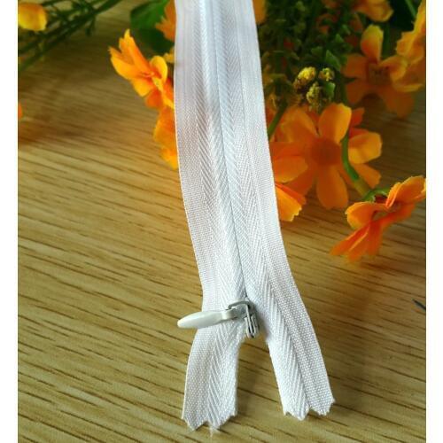100pcs/lot white invisible zipper 40CM Skirt Dress back cushion Zipper 3# DIY Manual Garment accessories