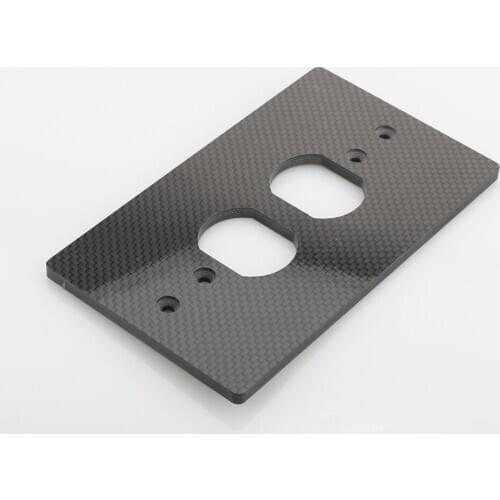 1x HiFi Carbon Fiber AC Power Duple Receptacles Wall socket Outlet Cover Plate