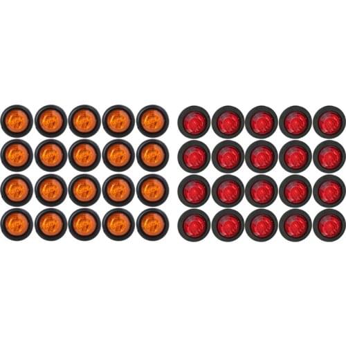 20X 3/4inch 3LED Side Marker Lights Trailer Truck Turn Light Clearance Light