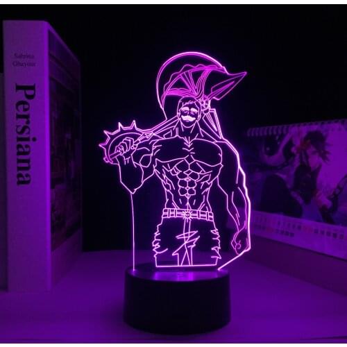 Anime Seven Deadly Sins Escanor Lamp Remote Control Baby Kids Birthday 16 Colors Change Gift Lamp Annie Night Lights