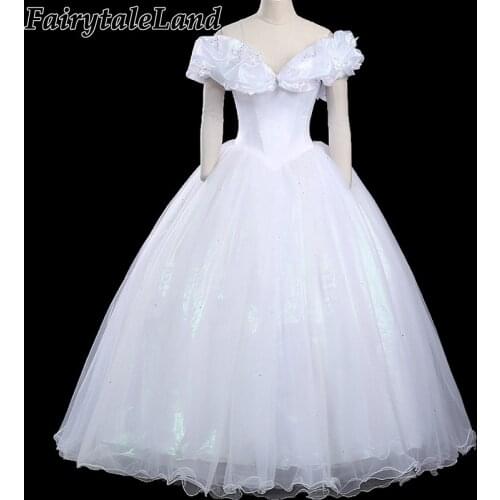 Halloween Butterfly Bride Wedding Off Shoulder White Dress Shining Party Gown Stage Performance Princess Cosplay Costume