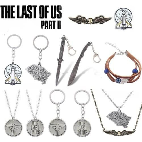 The Last of Us Part 2 Keychain TLOU Joel Ellie Rocket Spaceship Firefly Logo Pendant Keychain for Women Men Badge Jewelry Gift