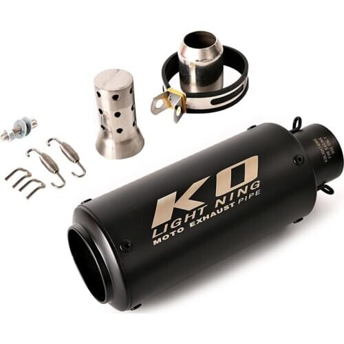 Black Universal 38-51mm Motorcycle Exhaust Muffler Pipe Stainless Steel Escape with Removable Db Killer for CBR500R FZ6 GSXR1000