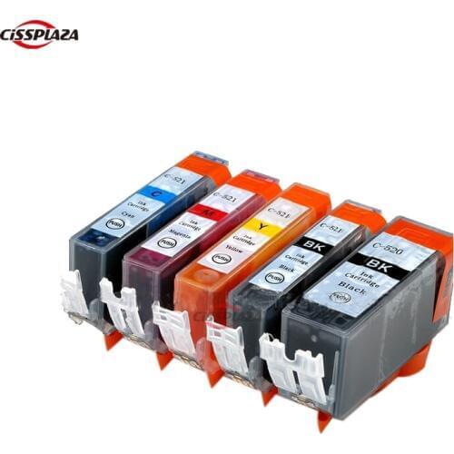 CISSPLAZA 5 x pgi520 ink cartridges for Pixma MP540 MP550 MP560 MP620 MP630 MP640 MP980 MP990 MX860 MX870 IP3600 IP4600 IP4700