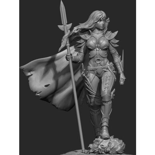 Resin Figure 1/24 ancient woman warrior stand Model Unassambled Unpainted Figure Building Kit