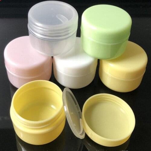 10pc Portable Refillable Bottles Travel Face Cream Lotion Cosmetic Container Plastic Empty Makeup Jar Box 10g Travel Accessories