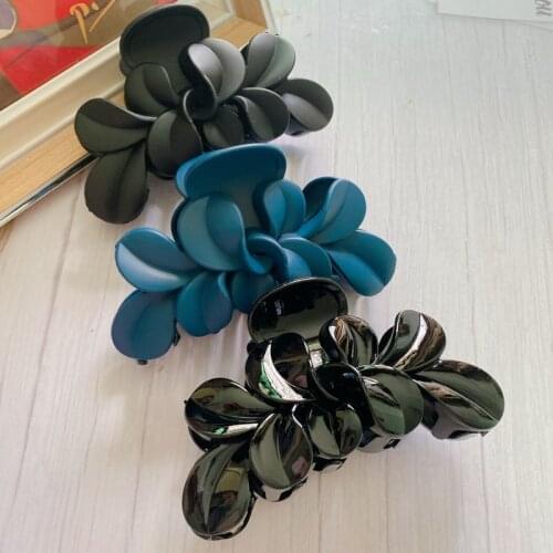 2021 Korea Big Hair Claws For Women Elegant Large Hair Clip Girls Claw Clip Thick Hair Balck Barrette Flower hairclip Headdress