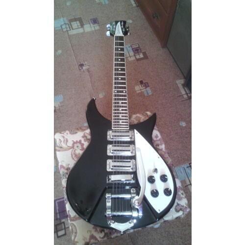 Short scale 6 strings rickenback electric guitar 3 barbecue rack pickups ricken guitar dot inlays rick guitar free shipping