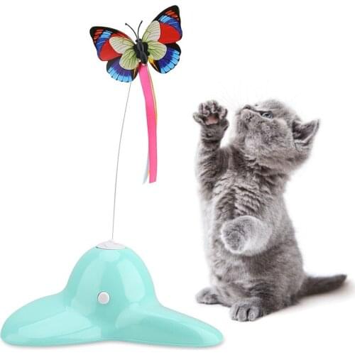 Cat Tease Toy Rotating Luminous Butterfly Rotating Electric Cat Teaser Toy Dropshipping Cat Teaser Toys