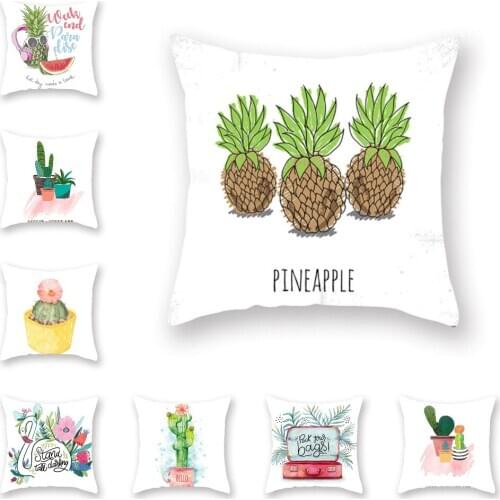 Lychee Nordic Cushion Cover Plant Printed Polyester Decorative Cushion Case Home Sofa Throw Pillow Case