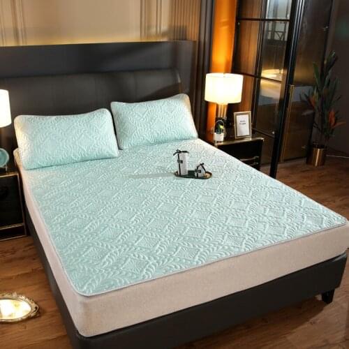 2/3pc Viscose Fiber Mat Set Summer Cool Feeling Europ Flower Quilted Mattress Cover Bedspread Bed Sheet Pad Home Textile 150*200