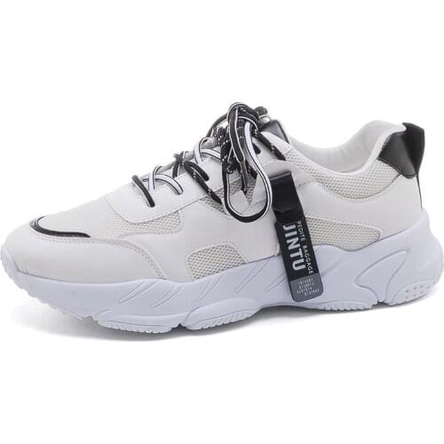 2021 Spring Autumn New Concise Style Mens Vulcanize Shoes Breathable Middle Heel Lace-up Shallow Casual Shoes Fashionable