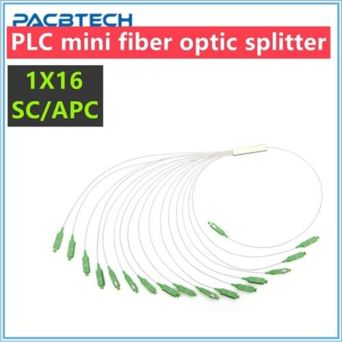 Optical Splitter SC APC 0.9mm 1X16 FTTH Fiber Optic Splitter PLC FBT Optical Coupler Singlemode Simplex Steel Pipe PVC