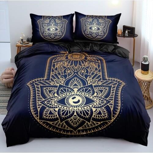 3D Hamsa Hand Pattern Bed Linens Devil Eye Bedding Sets Comforter/Quilt/Duvet Cover 200x200 King Queen Full Bedspreads
