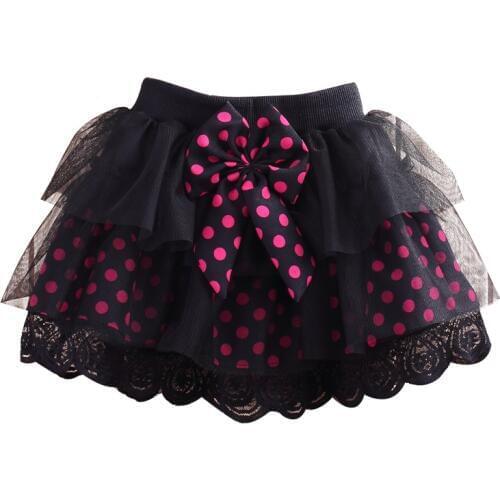 2019 Cute Girls Puff Skirt Bow Lace Design Childrens Skirt Mini Baby Polka Dot Skirt Princess Dance Tutu Skirt For Kids ZL90