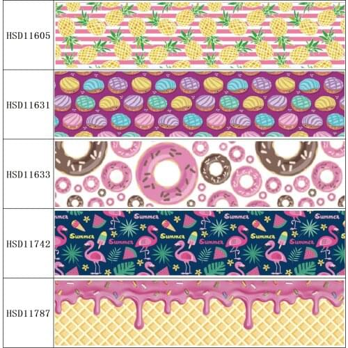 22MM 25MM 38MM 50MM 75mm Printed Pattern on Grosgrain Ribbon for diy ribbon