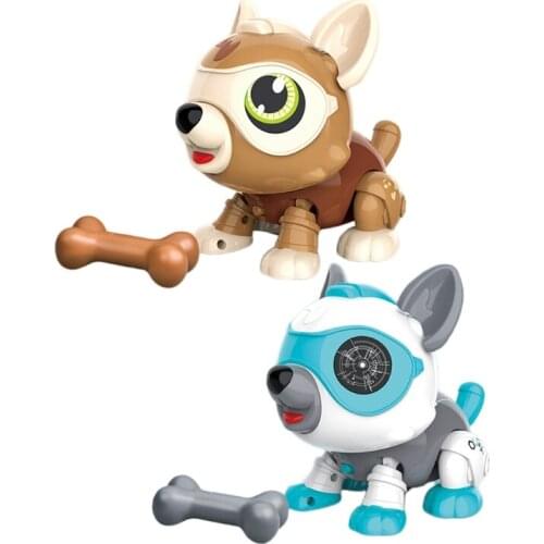 Robot Dog for Kids DIY STEM Electronics Robotic Dog Toys with Bone Magnetic Voice Touch Control Smart Pet Robot Toys