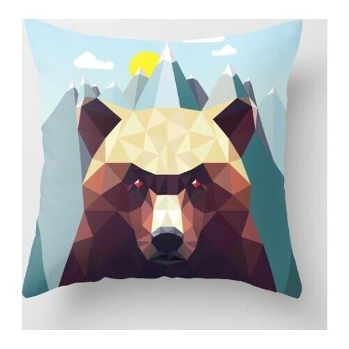 Luxury Printing Morimo Funny scenery black bear Stylish Custom Zippered Square Pillow Cover Pillowcases