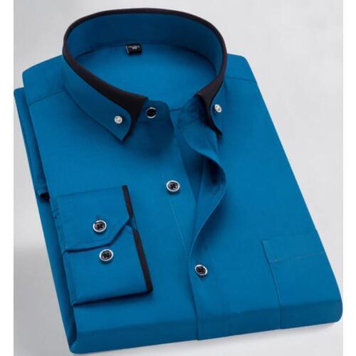 Men dress shirt formal long sleeve large size big 7XL 8XL patchwork wedding shirts Pink navy blue 9XL 10XL blouse purple