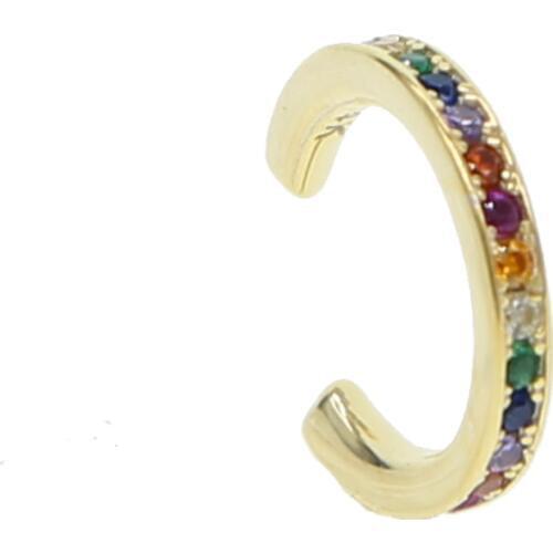Ear Cuff micro pave cz circle cuff 925 sterling silver colorful CZ no pierced stack small sized little girl earring cuff new