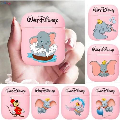 Disneys cute Dumbo Silicone Bluetooth Wireless Earphone Case for AirPods Protective Cover Skin Accessories Pods Charging Box Ba