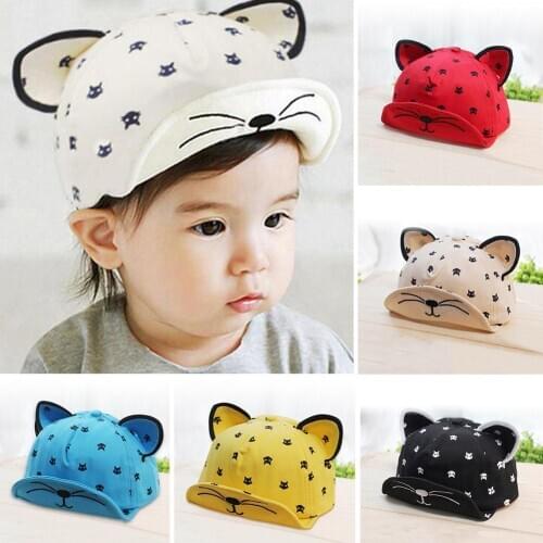 Cute Cat Ears Kids Boy Girl Breathable Baseball Cap Adjustable Sunshade Sun Hat