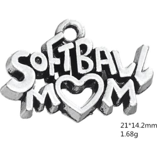 Softball Mom Charm Pendants Jewelry Making Finding DIY Bracelet Necklace Earring Accessories Handmade Tools 3pcs